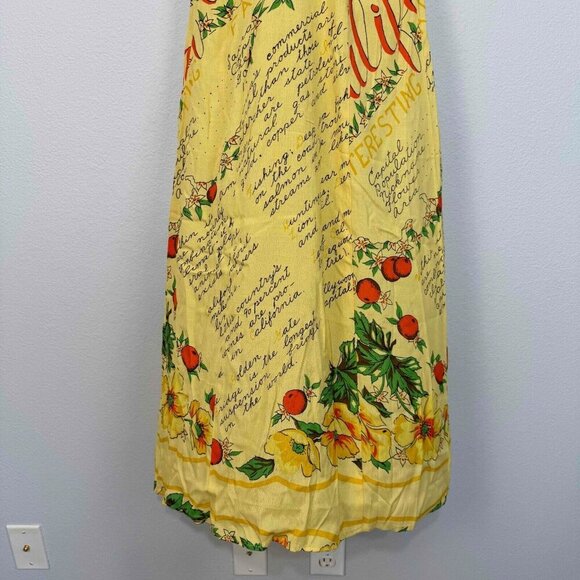 Urban Outfitters Women's Tropical Sleeveless Dress Viscose Yellow Size Medium - Picture 6 of 12